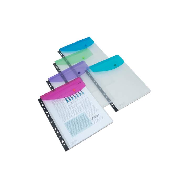 RAPESCO Organisationsmappe (Transparent, Farbig assortiert, A4, 5 Stück)