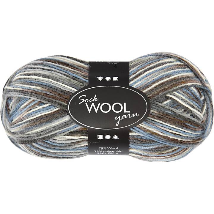 CREATIV COMPANY Wolle 41318 (50 g, Grau, Blau, Mehrfarbig)