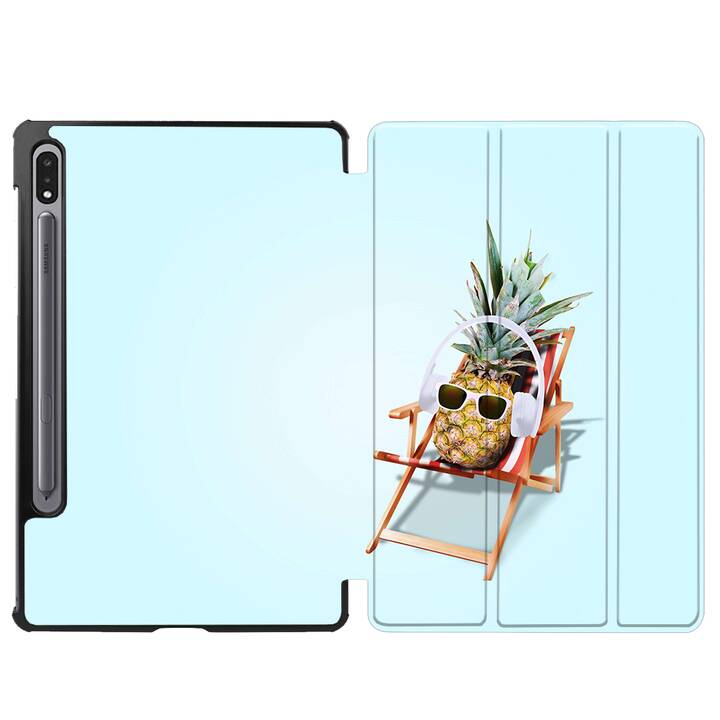 EG coque pour Samsung Galaxy Tab S8+ 12.4" (2022) - bleu - ananas