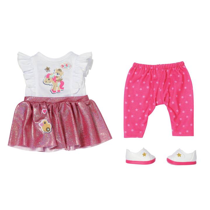 ZAPF CREATION Little Everyday Outfit Set di vestiti per bambole (Bianco, Rosa)