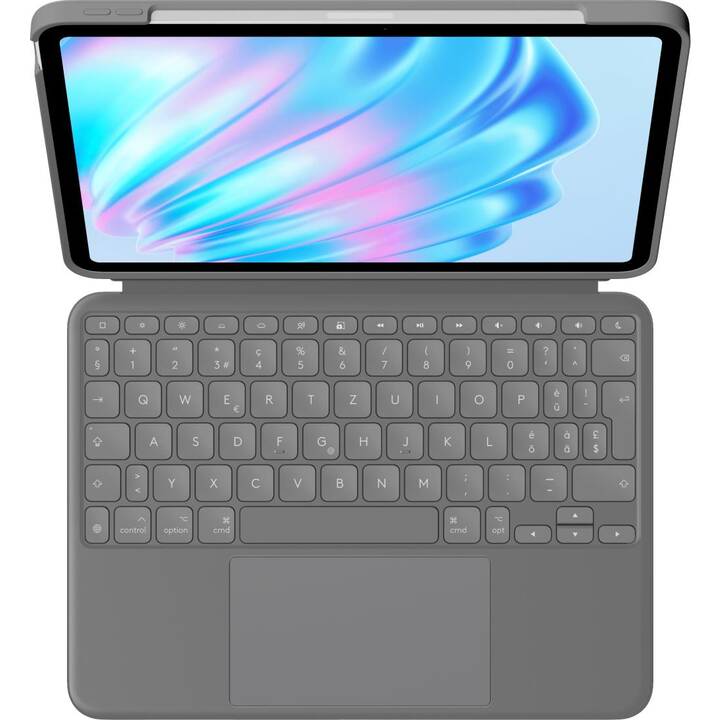 LOGITECH Combo Touch Type Cover (11", iPad Air M2, Gris)