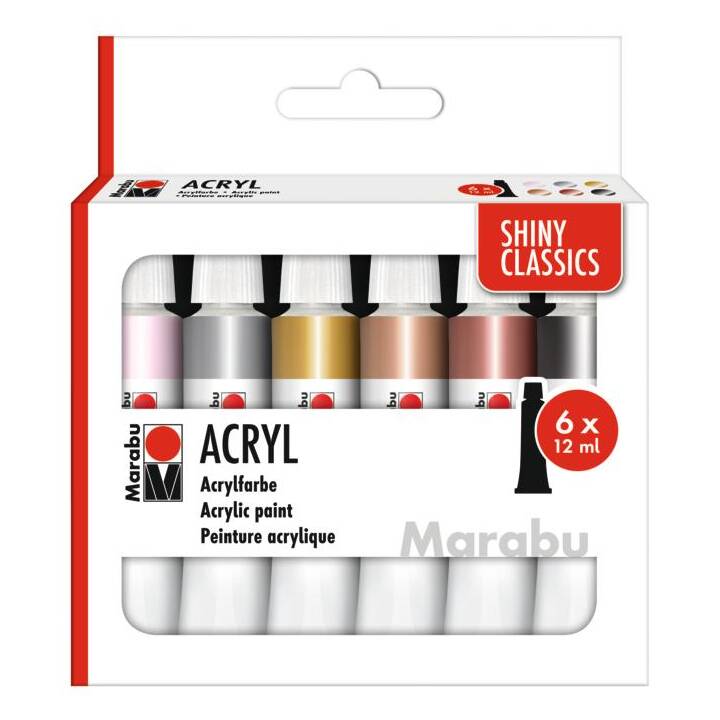 MARABU Couleur acrylique Set (6 x 12 ml, Multicolore)