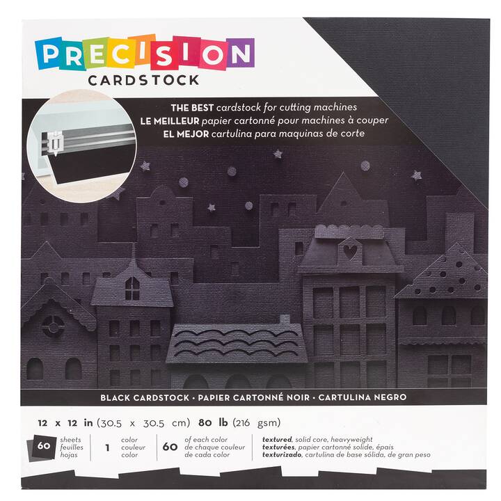 AMERICAN CRAFTS Pappe & Karton Cardstock Precision (Schwarz, 60 Stück)