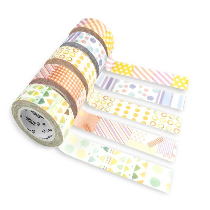 URSUS Washi Tape Set Patchwork (Multicolore, 10 m)