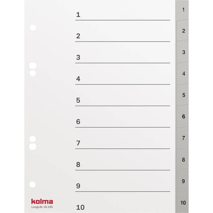 KOLMA LongLife Register (10 x A5, Nummerisch)