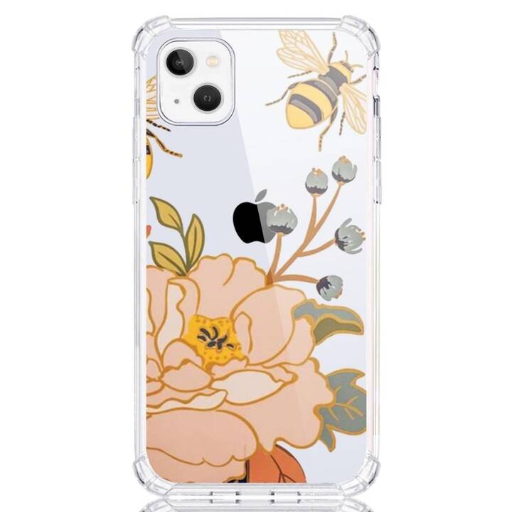 EG Backcover (iPhone 15 Plus, Blumen, Transparent)