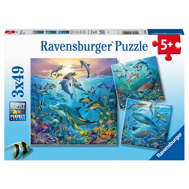 RAVENSBURGER Mondo sottomarino Puzzle (3 x 49 x)