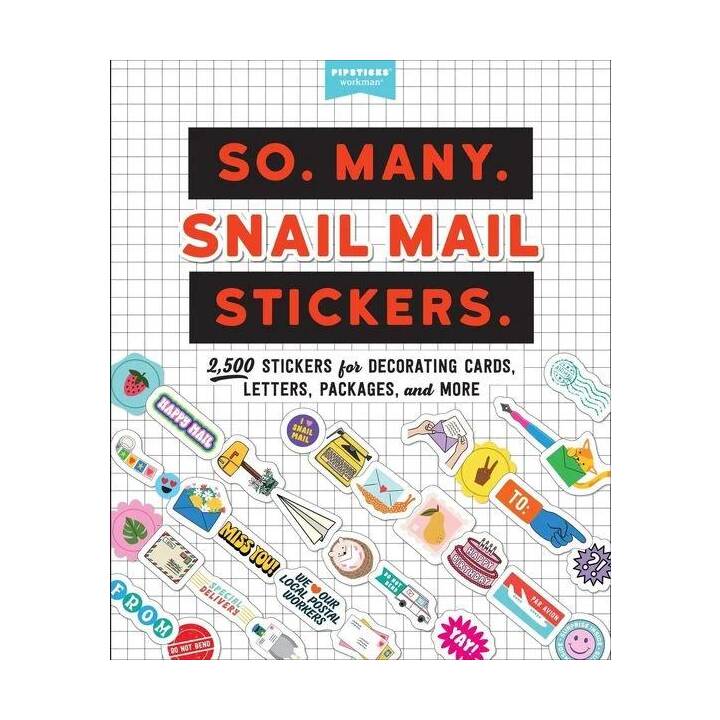 WORKMAN PUBLISHING Stickerbuch So. Many. Snail Mail Stickers. (Blumen, Text & Buchstaben, Katze, 2500 Stück)
