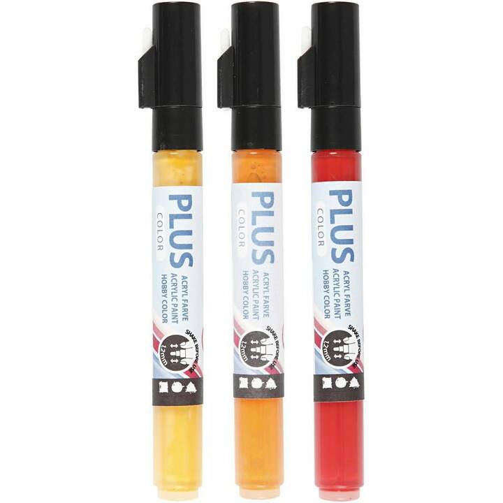 CREATIV COMPANY Wasserfarben Marker Plus (Orange, Rot, Gelb, 3 Stück)