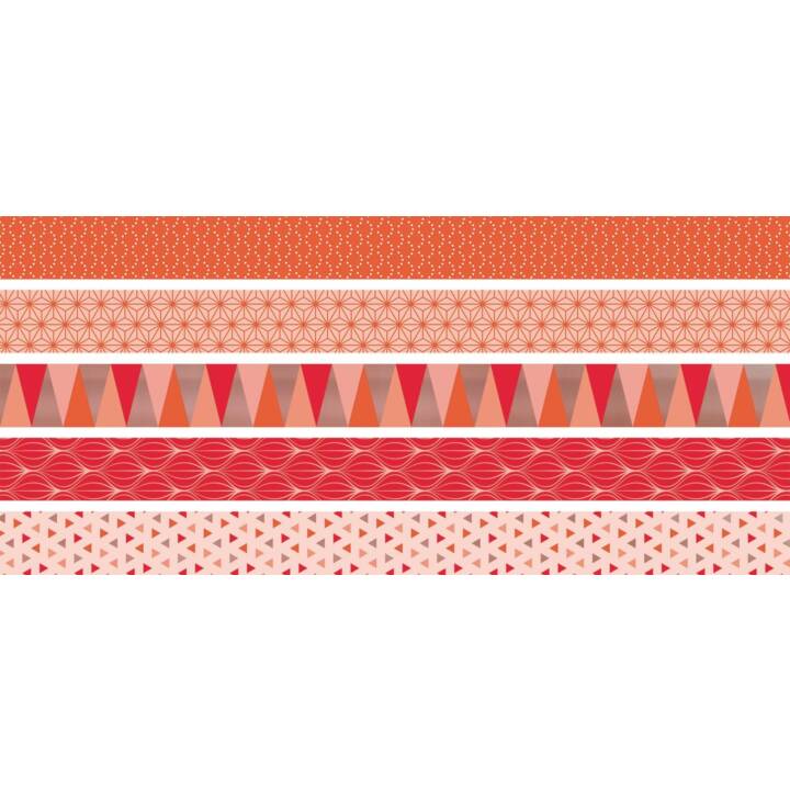 HEYDA Washi Tape Set Triangle Koralle (Orange, Rouge, 3 m)