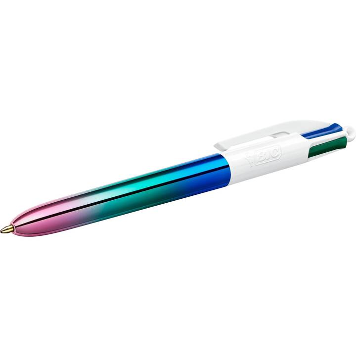 BIC Stylo à bille 4 Colours Gradient (Noir, Bleu, Vert, Rouge)