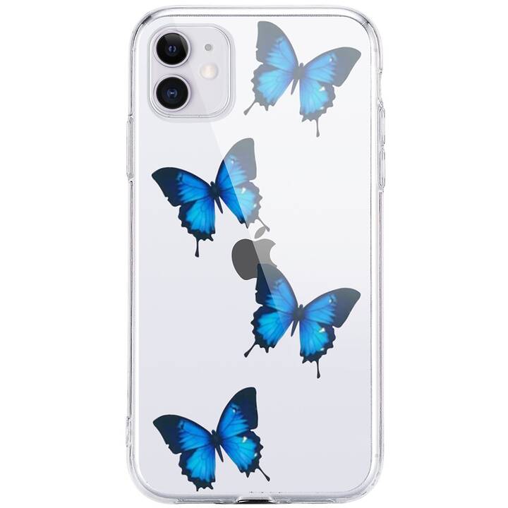 EG coque arrière pour iPhone 11 6.1" (2019) - bleu - papillon