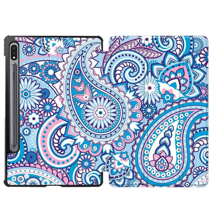 EG coque pour Samsung Galaxy Tab S8+ 12.4" (2022) - bleu - paisley