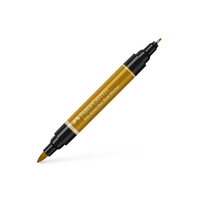 FABER-CASTELL Permanent Marker Pitt Artist Pen Dual (Grüngold, 1 Stück)