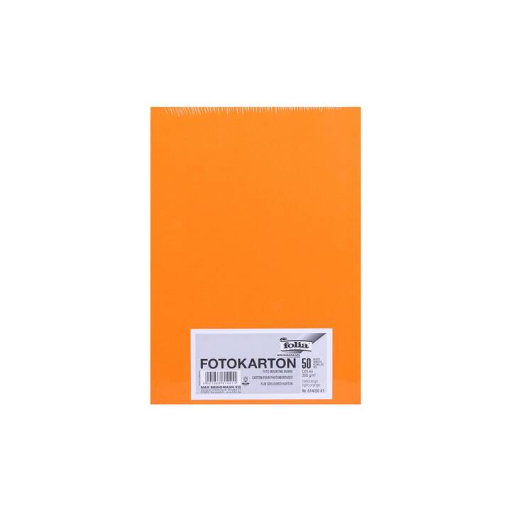 FOLIA Carton (Orange, A4, 50 feuille)