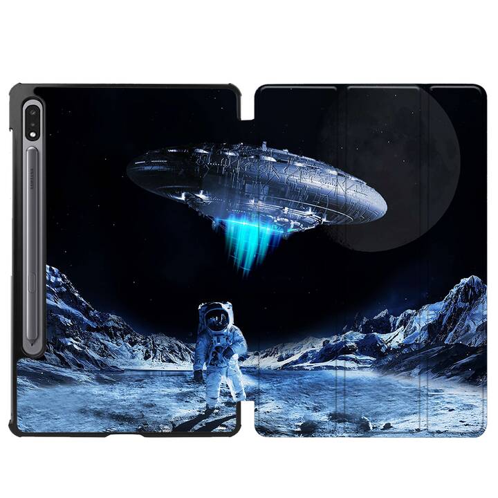 EG Klapp-Hülle für Samsung Galaxy Tab S7 FE 12.4" (2021) - blau - Astronaut