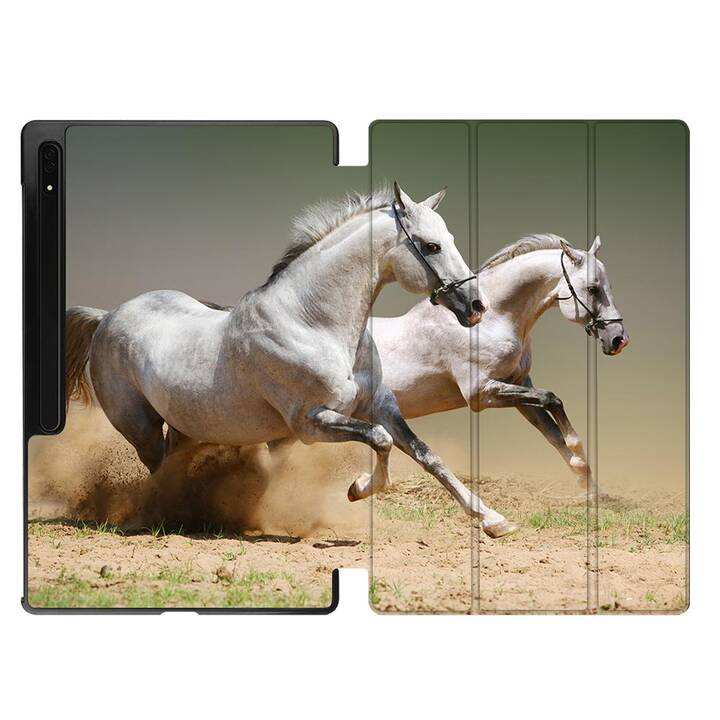 EG Housse (11", Galaxy Tab S9, Chevaux, Brun)