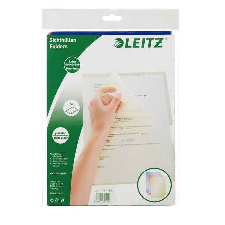 LEITZ Cartellina trasparente Premium (Multicolore, A4, 5 pezzo)