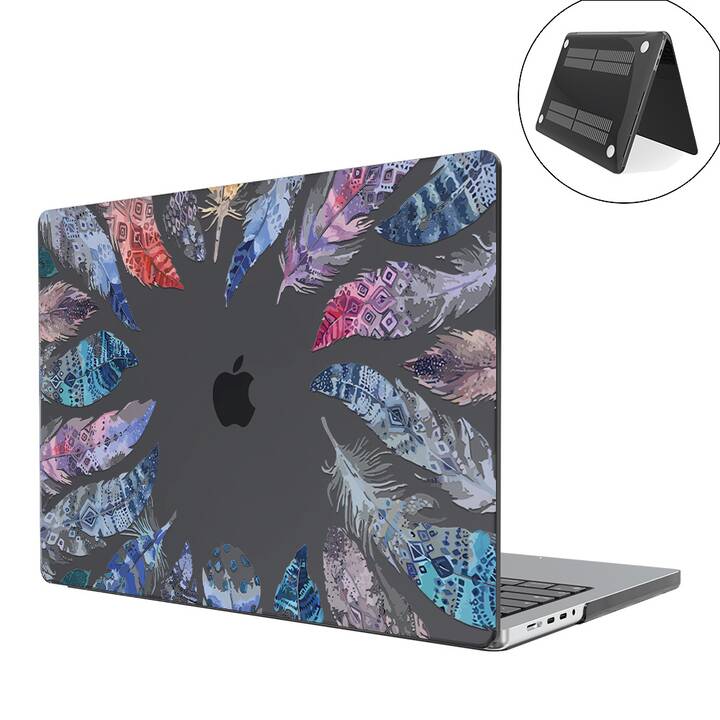 EG coque pour MacBook Pro 14" (Puce M1) (2021) - bleu - feuilles