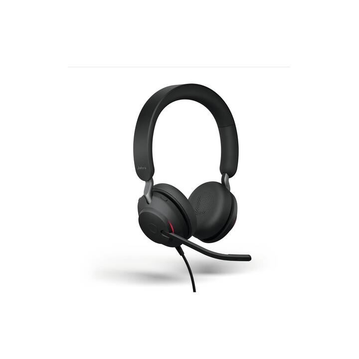 JABRA Office Headset Evolve2 40 SE (On-Ear, Kabel und Kabellos, Schwarz)