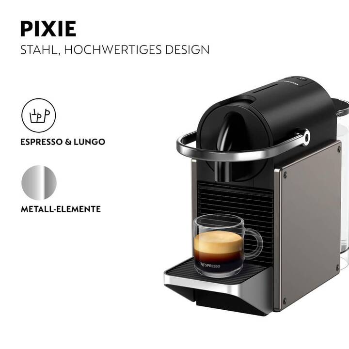 KRUPS Pixie Redesign Titan (Nespresso, Argent, Gris)