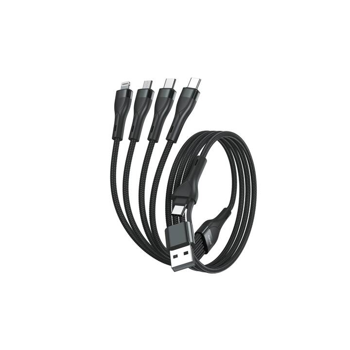 4SMARTS Kabel (USB C, USB A, MicroUSB, USB Typ-C, Lightning, 1.2 m)