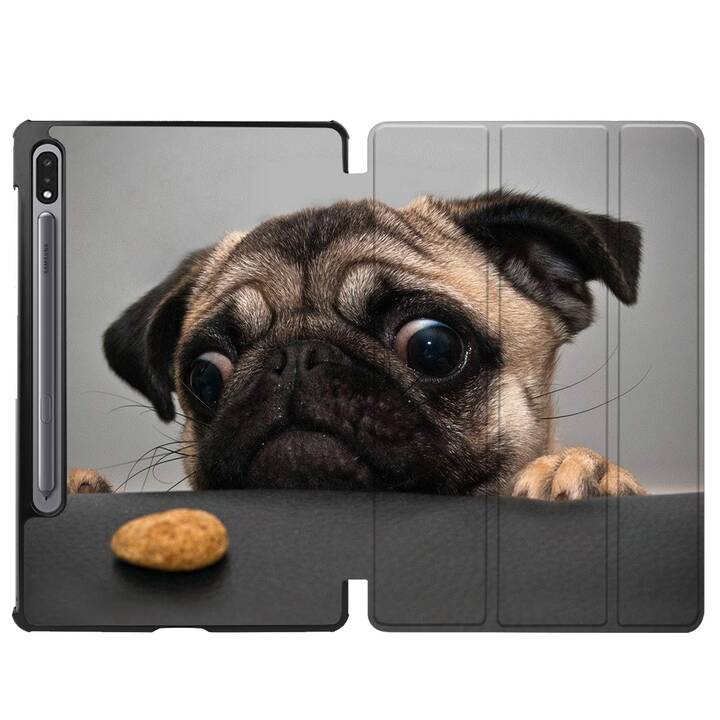 EG coque pour Samsung Galaxy Tab S8+ 12.4" (2022) - marron - chiens