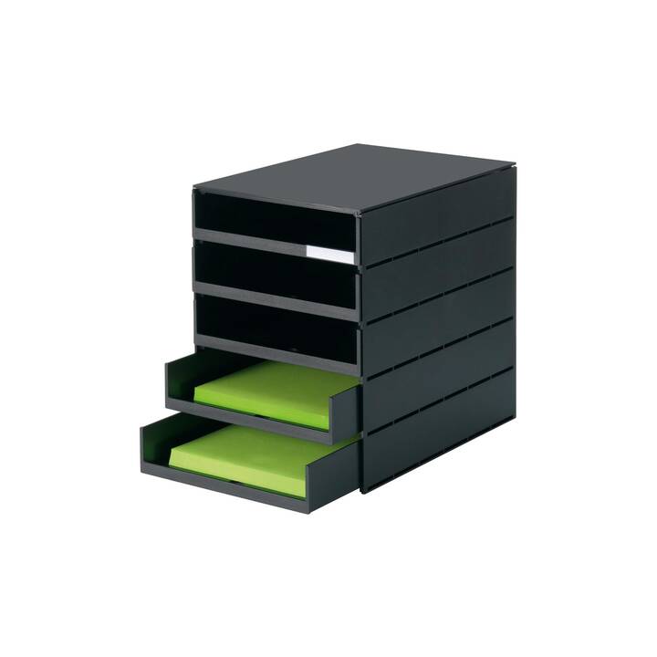 STYRO Büroschubladenbox Pro (C4, 24.3 cm  x 33.5 cm  x 32.3 cm, Schwarz)