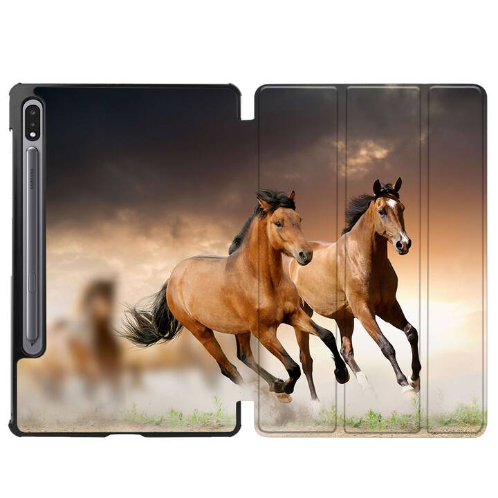 EG Hülle für Samsung Galaxy Tab S8 11" (2022) - Braun - Pferd