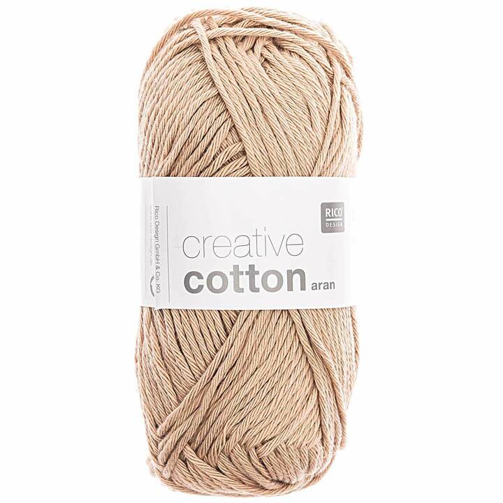 RICO DESIGN Laine Creative Cotton Aran Altrosa (50 g, Beige)