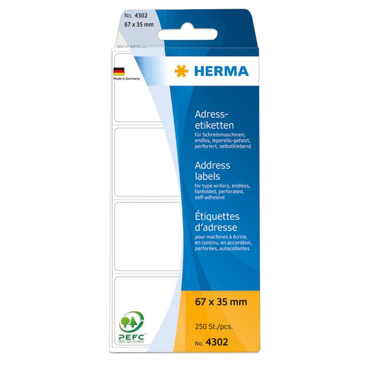 HERMA Foglie etichette per stampante (35 x 67 mm)