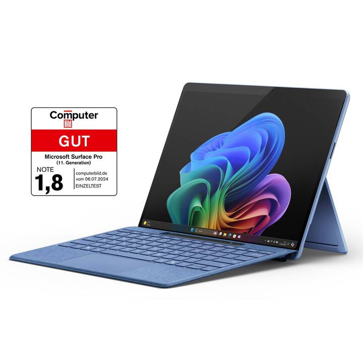 MICROSOFT Surface Pro avec adaptateur secteur – Copilot+ PC 11. Edition (13", Qualcomm, 16 Go RAM, 512 Go SSD)