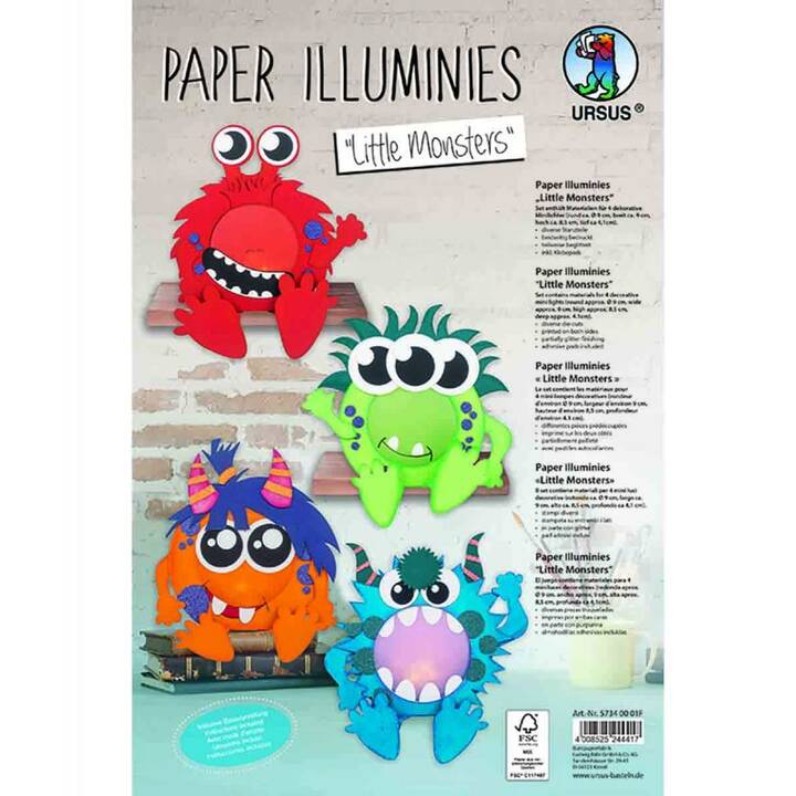 URSUS Illuminies Little Monsters Boîtes de matériel bricolage (Modelage)