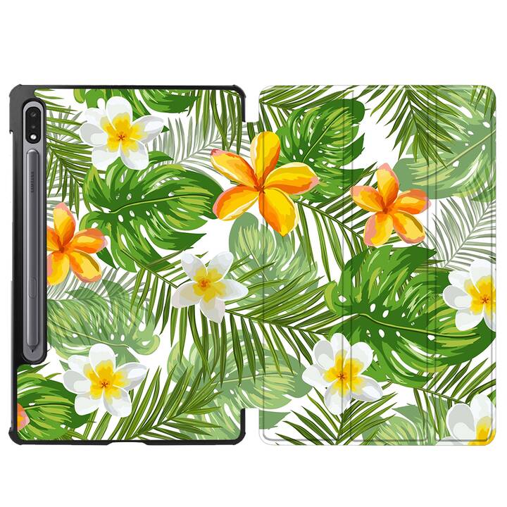 EG coque pour Samsung Galaxy Tab S8+ 12.4" (2022) - jaune - plantes