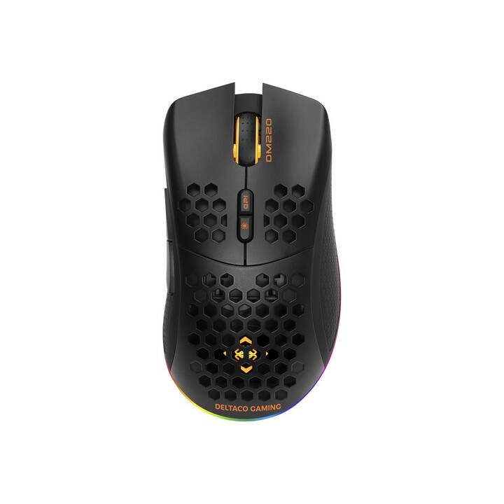 DELTACO DM220 Lightweight RGB Maus (Kabel und Kabellos, Gaming)