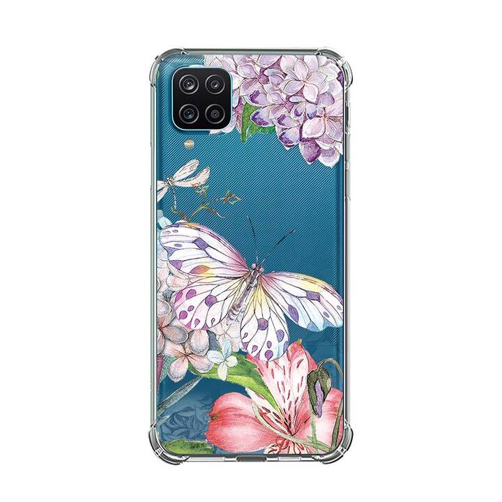 EG Backcover (Galaxy A12, Schmetterling, Transparent)