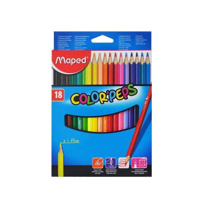 NORDIC OFFICE Crayons de couleur Maped (Multicolore, 18 pièce)