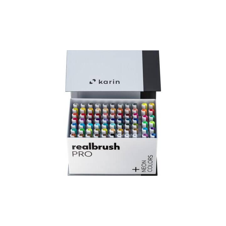 KARIN Kreativmarker Real Brush Pro (Farbig assortiert, 72 Stück)