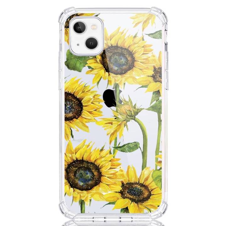 EG Backcover (iPhone 15 Plus, Sonnenblume, Transparent)