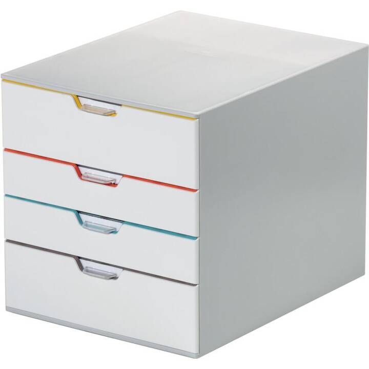 DURABLE Boite à tiroirs de bureau Varicolor (A4, C4, Letter, 28 cm  x 29.2 cm  x 35.6 cm, Blanc)