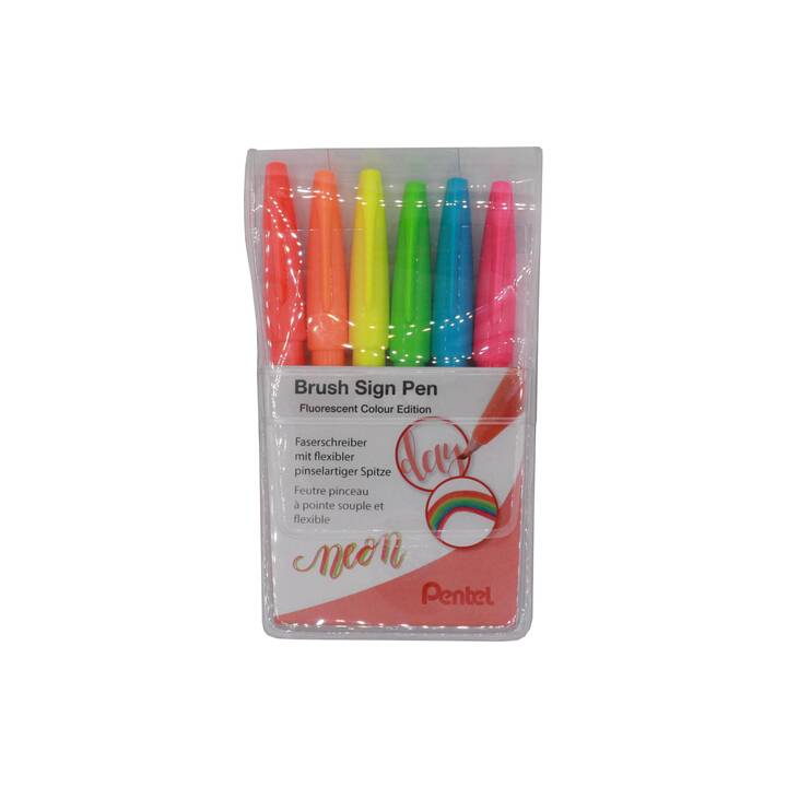 PENTEL Crayon feutre (Multicolore, 6 pièce)