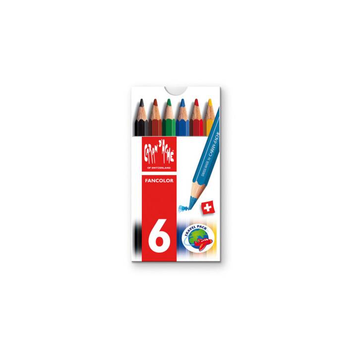CARAN D'ACHE Crayons de couleur Fancolor (Multicolore, 6 pièce)