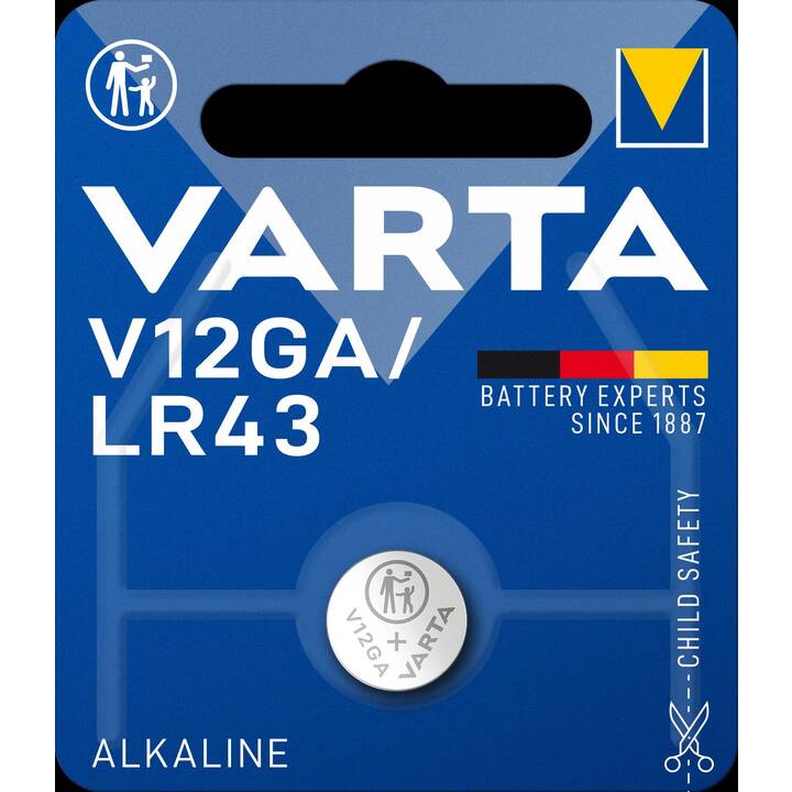 VARTA Batterie (LR43 / AG12 / V12GA, 1 pièce)