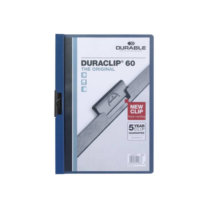 DURABLE Schnellhefter Duraclip  (Transparent, Dunkelblau, Blau, A4, 1 Stück)