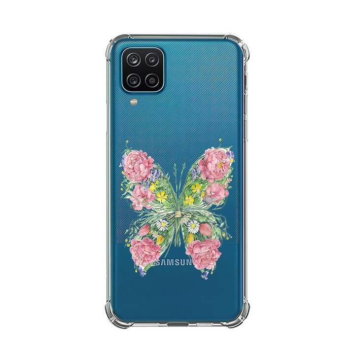 EG Backcover (Galaxy A12, Schmetterling, Transparent)