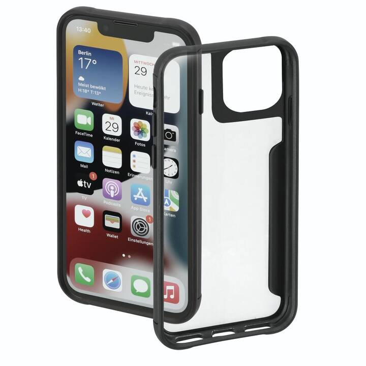 HAMA Backcover Metallic Frame (iPhone 14, Transparente, Black)