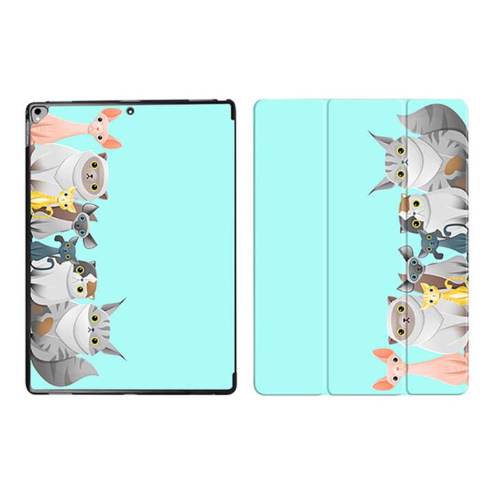 EG iPad Sleeve per Apple iPad Pro 12.9" (1.& 2.Gen) - Tiffany Blue Cartoon Cats