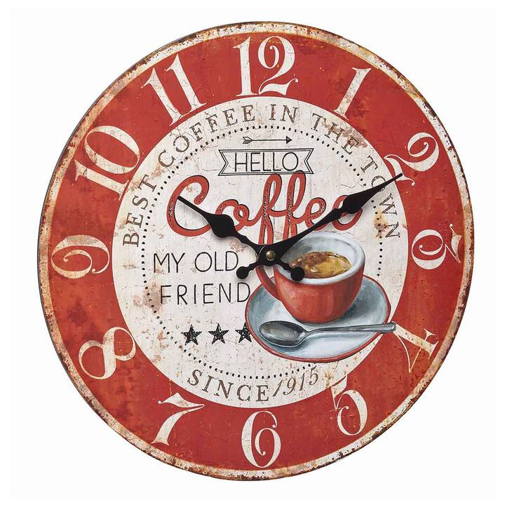 TFA Vintage Coffee Orologio da parete (Analogico, 4.1 cm)
