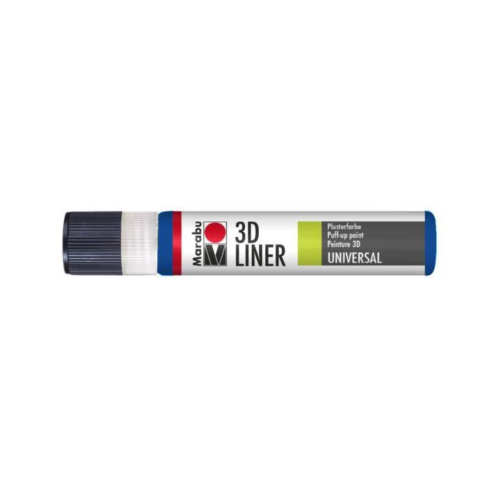 MARABU Textile couleur 3D-Liner (25 ml, Argent, Bleu)