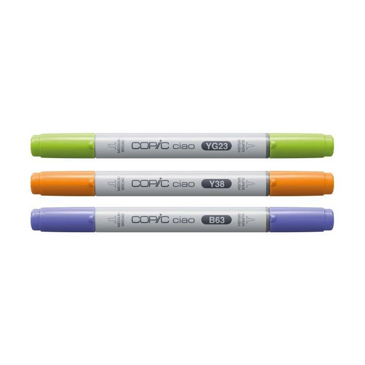 COPIC Grafikmarker Ciao (Orange, Grün, Blau, 3 Stück)